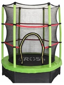 Trambulină pentru copii cu plasă de siguranță - 140 cm WOODY CROSS GREEN