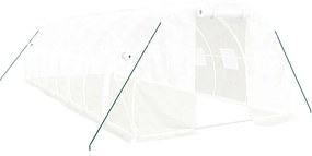 vidaXL Seră cu cadru din oțel, alb, 24 m², 8x3x2 m