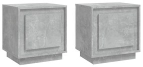 819845 vidaXL Noptiere, 2 buc., gri beton, 44x35x45 cm, lemn prelucrat
