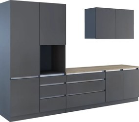 Mobilier de bucătărie, 3,3 m, antracit mat/antracit, ASTI 330