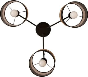 Plafonieră aplicată ALBA 3xE27/15W/230V Ø 66 cm negru/maro