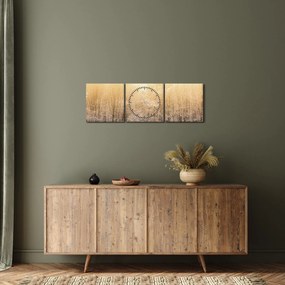 Tablou cu pădure geroasă (cu ceas) (90x30 cm)