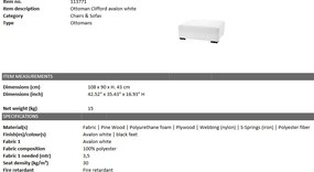 Taburete design elegant LUX Clifford, alb 113771 HZ