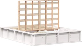 vidaXL Cadru de pat Alb 120 x 190 cm Lemn de pin masiv