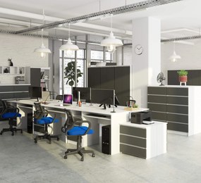 Masă PC Bronte (alb + gri). 1070837