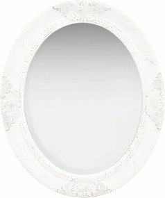 vidaXL Oglindă de perete în stil baroc, alb, 50 x 60 cm