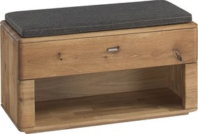 Băncuță lemn masiv natur Încălțăminte Siena Stejar, 48.5 × 85.4 × 39 cm