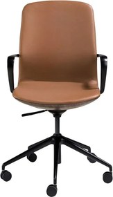 Scaun de birou modern piele sintetica si furnir de nuc Brown