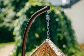 Scaun suspendat maro deschis TROPIKAL cu suport.