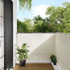 vidaXL Paravan de balcon, crem, 120x800 cm, 100% poliester oxford