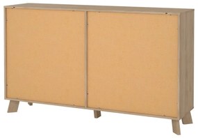 Comodă albă-în culoare naturală cu aspect de lemn de stejar 156x92x40 cm Ikast – Tvilum
