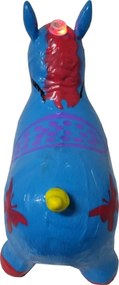 Calut de sarit gonflabil NOVOKIDS™ Jumping Donkey, Cu sunete si lumini, Dimensiuni 55X50X25 cm, Pentru interior si exterior, Max 50 kg, Albastru