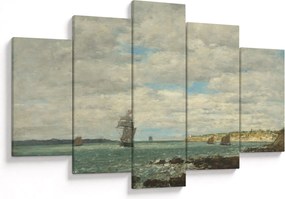 Tablou - Eugène Boudin, Coast of Brittany, reproducere (150x105 cm)