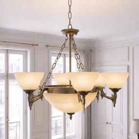 BRILAGI - Candelabru suspendat cu lanț DAHLIA 9xE27/40W/230V Ø 74 cm alamă