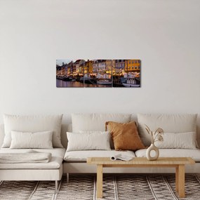 Tablou - Nyhavn, Copenhaga (cu ceas) (90x30 cm)