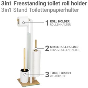 Suport pentru hârtie igienică alb/în culoare naturală din oțel Rivalta – Wenko