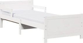 vidaXL Cadru de pat cu saltea Alb 80 x 200 cm Lemn de pin masiv