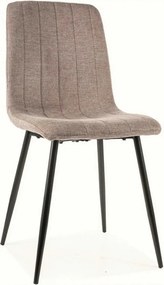 Scaun ALAN, bej inchis/negru mat, stofa clasica/metal, 45x39x91 cm