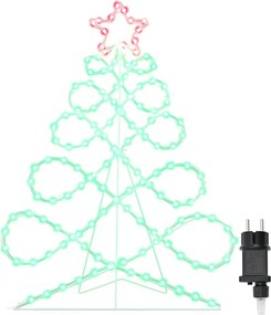 vidaXL Lumină în forma unui brad de Crăciun Multicolour 78 x 58 cm PVC