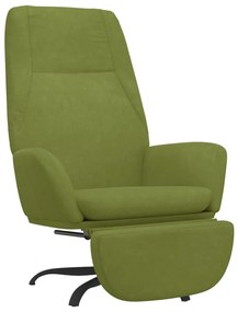 3097851 vidaXL Scaun de relaxare cu taburet, verde deschis, catifea