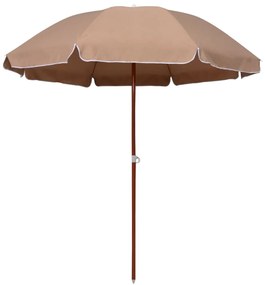 Umbrela de soare cu stalp din otel, gri taupe, 240 cm Gri taupe, 240 cm