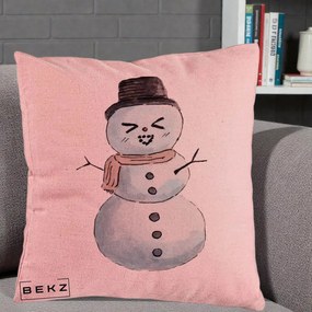 Perna Decorativa Om de Zapada Kawaii Haios, 40x40 cm, Roz, Husa Detasabila, Perna Inclusa, BEKZ®
