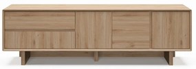Comodă TV în culoare naturală cu aspect de lemn de stejar 180x55x45 cm Carpi – Marckeric