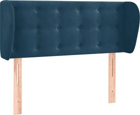 vidaXL Tăblie pat cu aripioare albastru închis 83x23x78/88 cm catifea