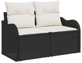 vidaXL Set de canapele pentru grădină 9 pcs Negru 100 x 55 x 73 cm
