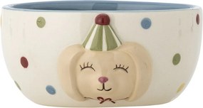 Set 3 piese din ceramică artizanală, multicolor, pictate manual cu un cățeluș vesel, pentru copii, „Party"