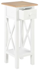 280057 vidaXL Masă laterală, alb, 27 x 27 x 65,5 cm, lemn