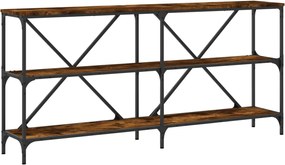 vidaXL Masă consolă stejar afumat 160x30x75 cm lemn prelucrat și fier