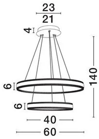 Lustra suspendata LED design circular Alaro 60cm NVL-9019728