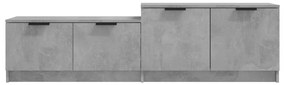 Comoda TV, gri beton, 158,5x36x45 cm, lemn prelucrat 1, Gri beton