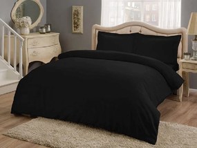 Lenjerie de pat Satinat Premium All Black, 230x260cm, bumbac 100%