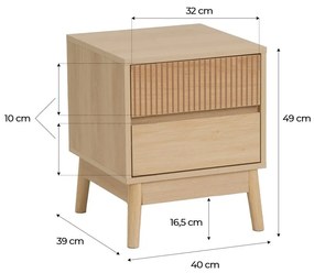 Noptieră în culoare naturală Iona – Casa Selección