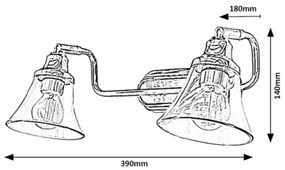 Rabalux 3208 - Spot baie ANTOINE 2xE14/40W/230V IP44