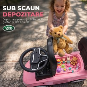 AIYAPLAY Mașinuță Ride-on Land Rover cu Mâner și Barieră, din PP și Oțel, 84 x 40 x 94,5 cm, Roz | Aosom Romania