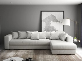 Colțar extensibil dumonde cu ladă de depozitare si sezut confortabil din spuma high-density, Gloria Zoom Cream II 320x183 cm