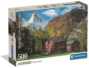 Colorat Charming Matterhorn Puzzle Compact 500 de piese Clementoni Peisaj montan
