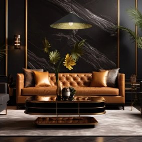 Lustră pe cablu FUJI 1xE27/60W/230V d. 70 cm negru/auriu