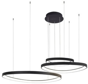 Lustra LED XXL design circular AMANDA 45+65+85 3000K BK