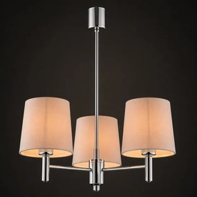 Brilagi - Lustră cu tijă MONTE 3xE27/60W/230V bej/crom lucios