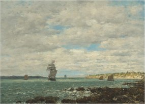Tablou - Eugène Boudin, Coast of Brittany, reproducere (70x50 cm)