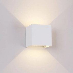 Aplica LED de perete iluminat exterior ambiental IP54 DAVOS alba