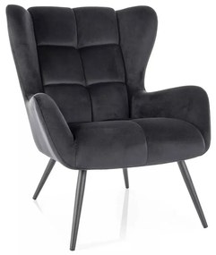 Fotoliu Arroyal Velvet, negru