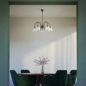 Candelabru stil neoclasic din alama si sticla Elide