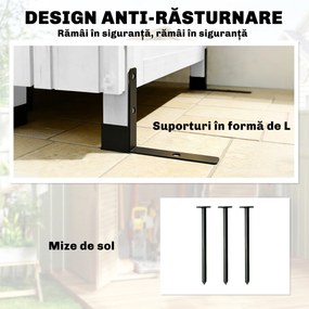 Outsunny Căsuță de Grădină din Lemn, Depozit cu Rafturi Reglabile și Acoperiș Zincat | Aosom Romania