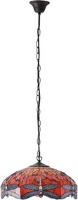 Endon 64081 - Candelabru pe lanț Tiffany DRAGONFLY 3xE27/60W/230V, diam. 41 cm