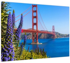 Tablou pe sticlă - Podul Golden Gate, San Francisco (70x50 cm)